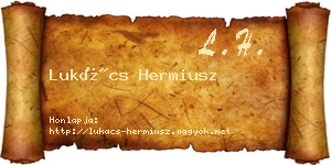Lukács Hermiusz névjegykártya